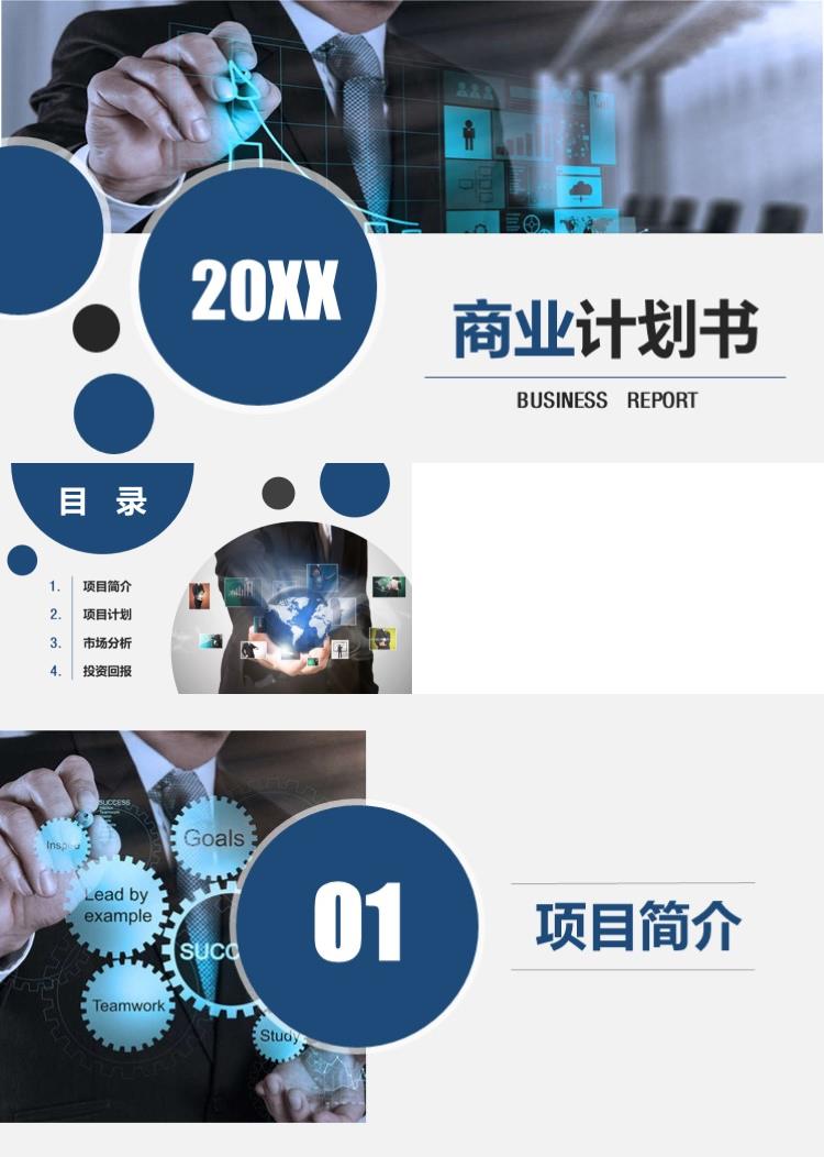 蓝色高端大气商业计划书