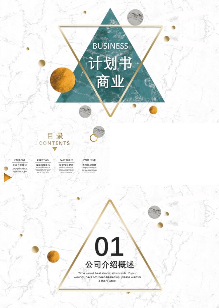 简约时尚商业计划书精品ppt模板 