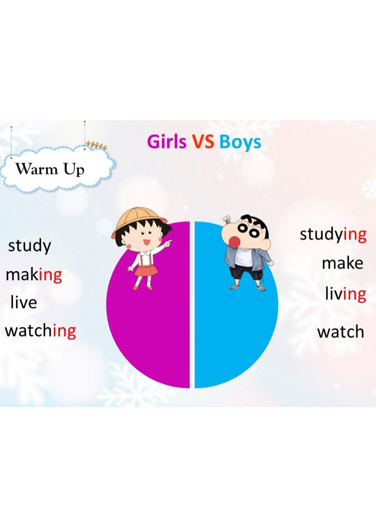 英语游戏男女生pkPPT模板