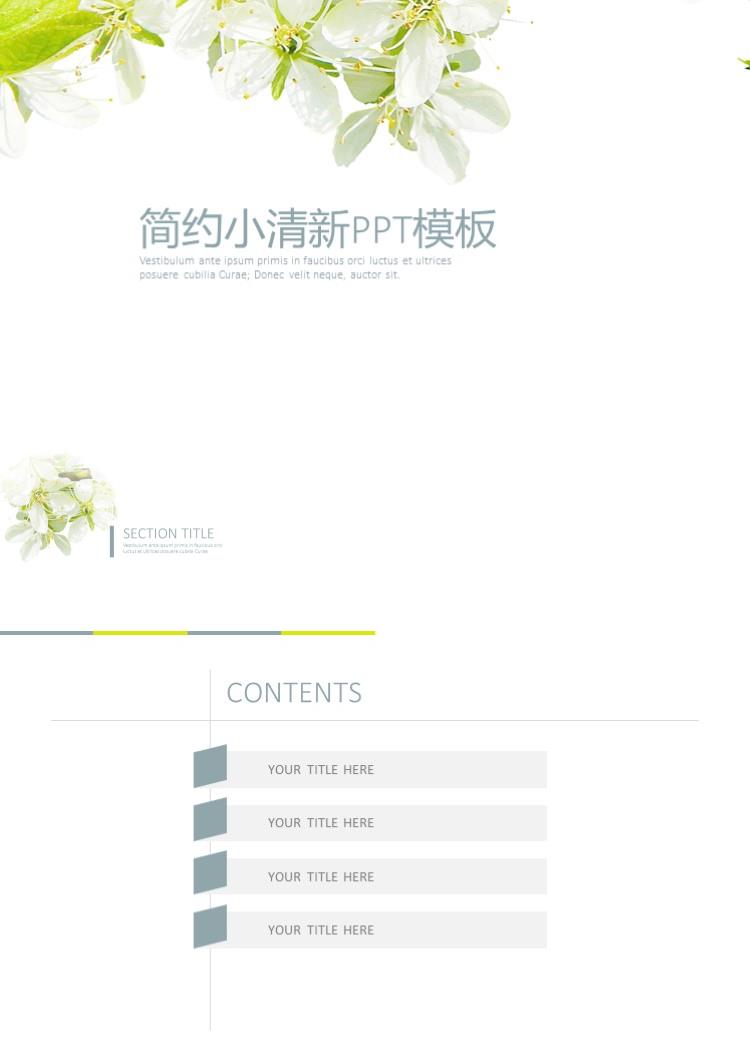 简约时尚唯美清新ppt模板