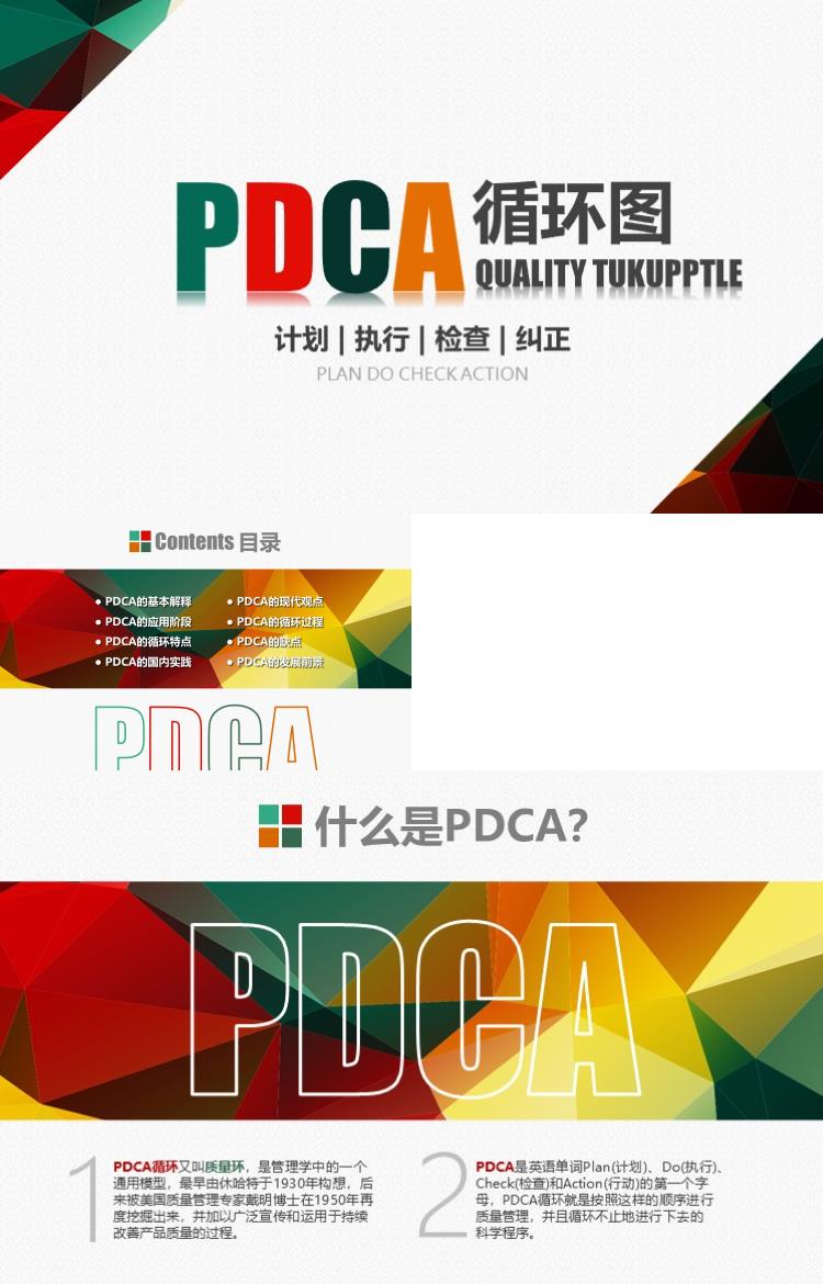 质量管理PDCA循环图PPT模板
