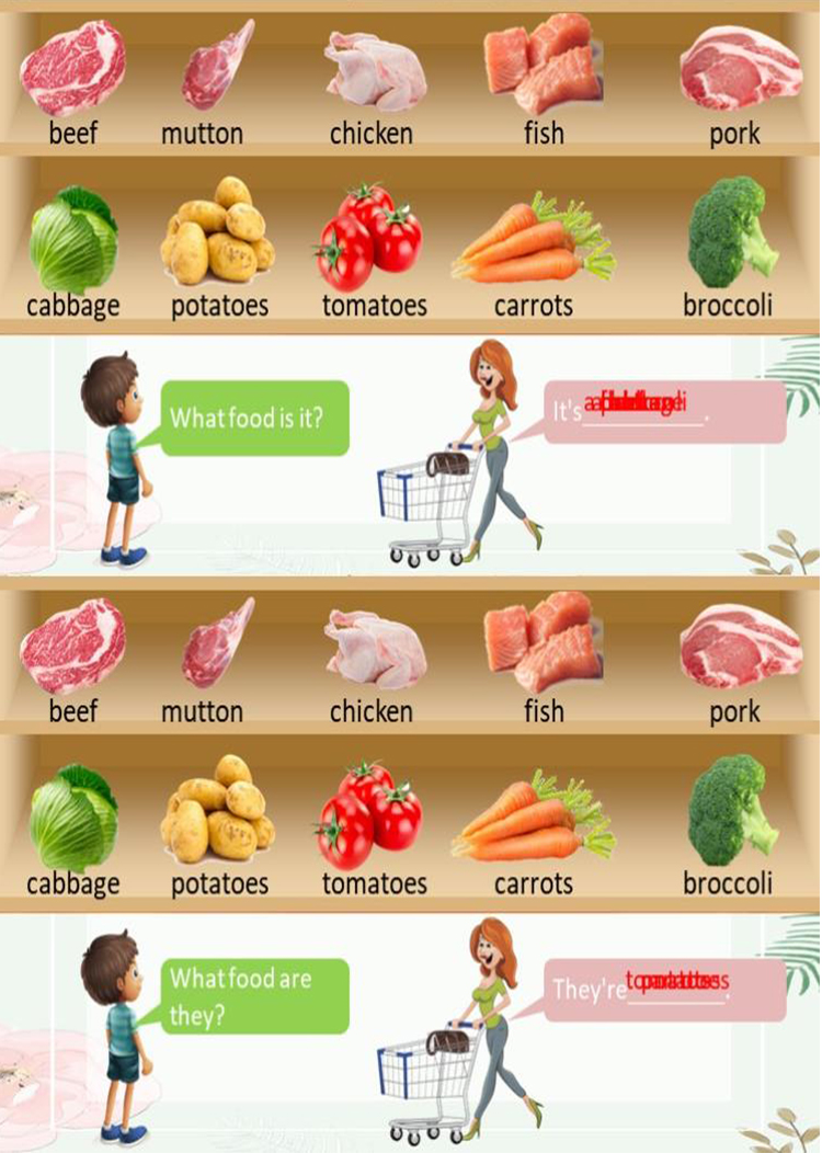 英语课堂小游戏食物教学PPT模板