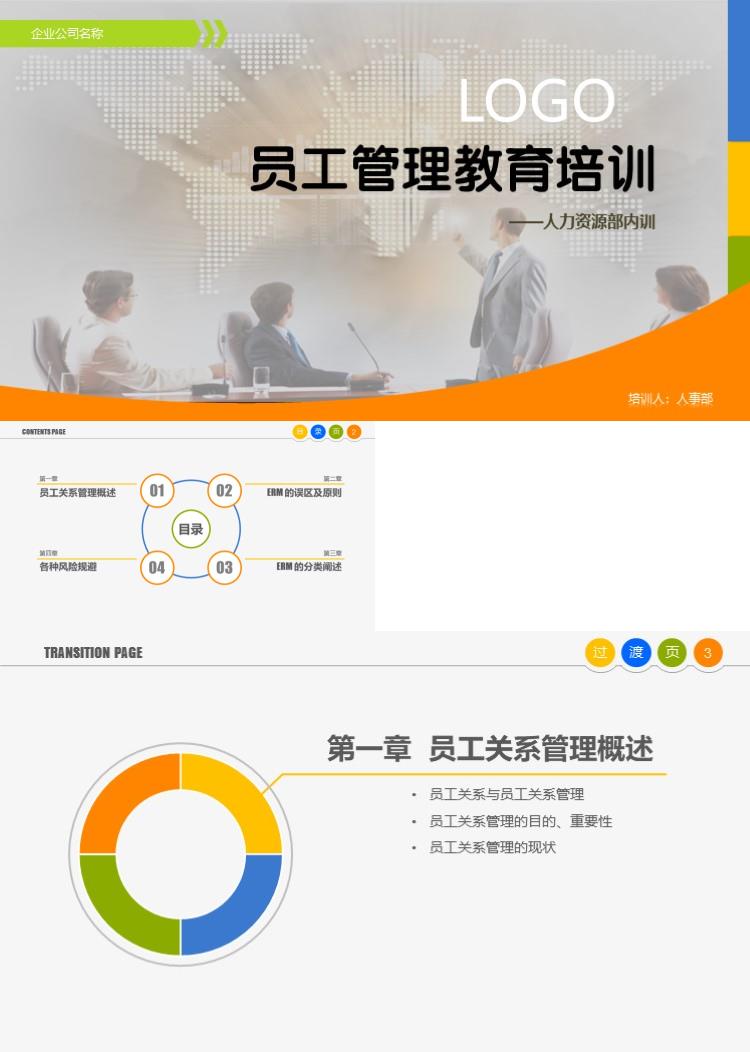 企业员工管理教育培训课件ppt模板 