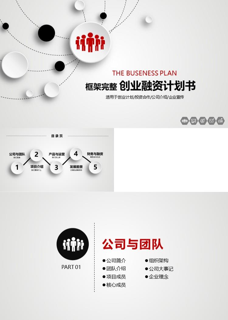高端大气商务创业融资计划书PPT模板