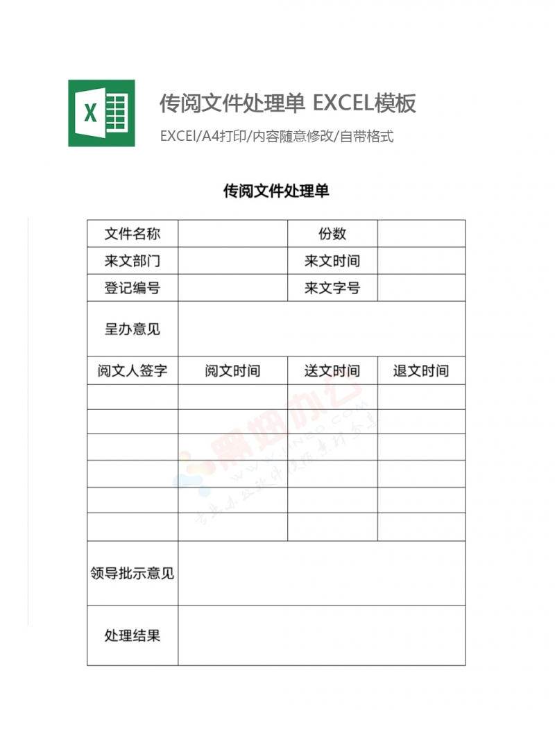 传阅文件处理单